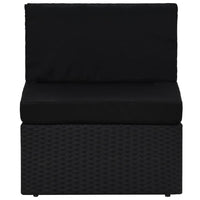 vidaXL 9 pcs conjunto lounge de jardim c/ almofadões vime PE preto