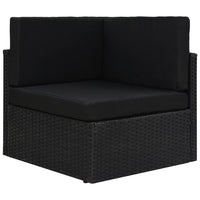 vidaXL 9 pcs conjunto lounge de jardim c/ almofadões vime PE preto