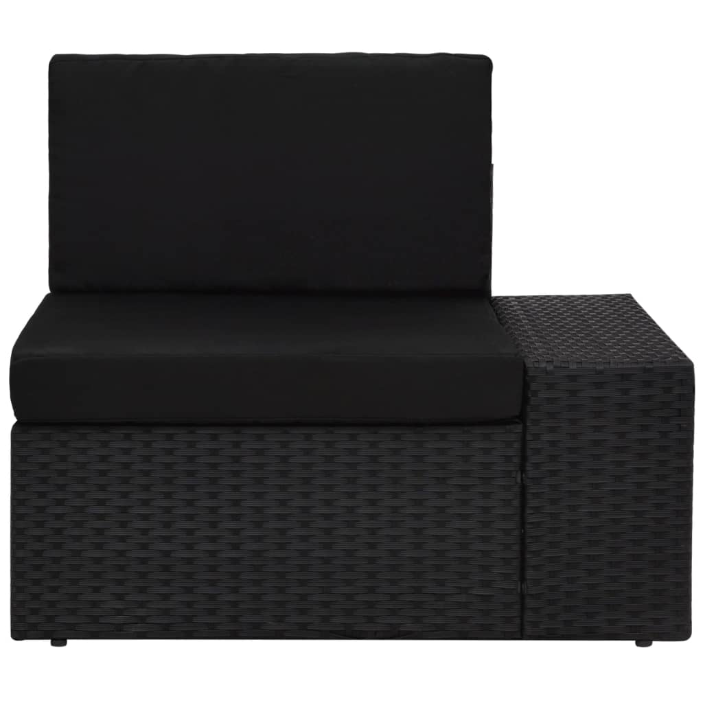vidaXL 9 pcs conjunto lounge de jardim c/ almofadões vime PE preto