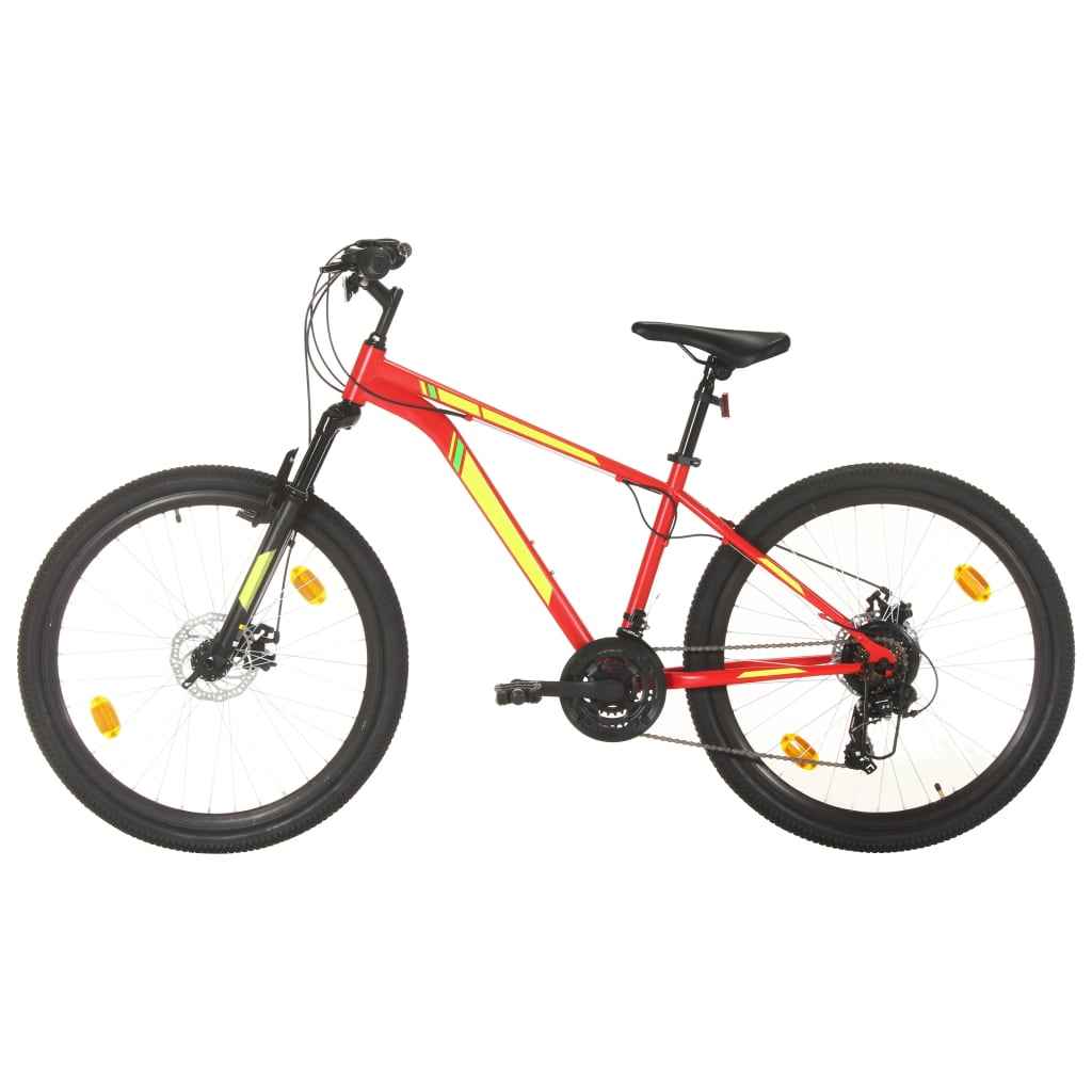 vidaXL Bicicleta de montanha 21 velocidades roda 27,5" 38 cm vermelho