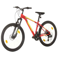 vidaXL Bicicleta de montanha 21 velocidades roda 27,5" 38 cm vermelho