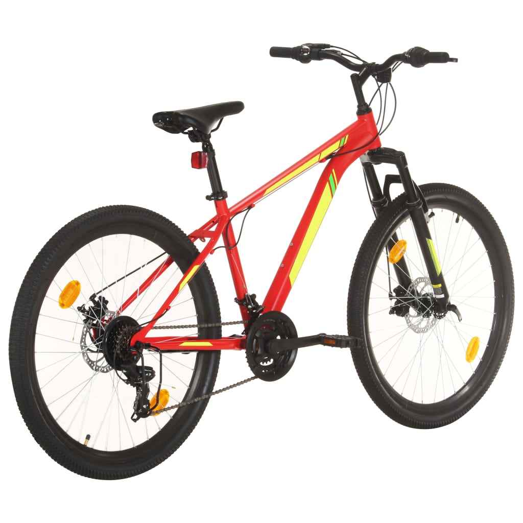 vidaXL Bicicleta de montanha 21 velocidades roda 27,5" 38 cm vermelho