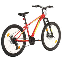 vidaXL Bicicleta de montanha 21 velocidades roda 27,5" 38 cm vermelho