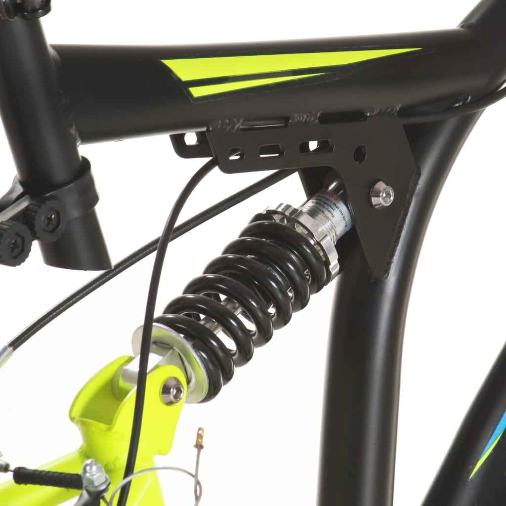 vidaXL Bicicleta de montanha 21 velocidades roda 26" 49 cm preto