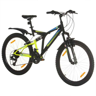vidaXL Bicicleta de montanha 21 velocidades roda 26" 49 cm preto