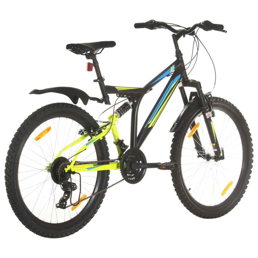 vidaXL Bicicleta de montanha 21 velocidades roda 26" 49 cm preto