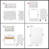 vidaXL 8 pcs conjunto armários de cozinha derivados de madeira Lyon branco