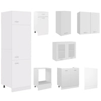 vidaXL 8 pcs conjunto armários de cozinha derivados de madeira Lyon branco