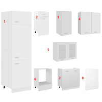 vidaXL 8 pcs conjunto armários de cozinha derivados de madeira Lyon branco