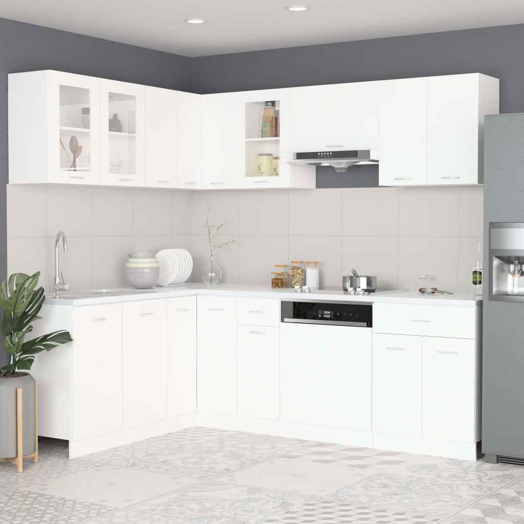 vidaXL 11 pcs armário de cozinha conjunto deriv. madeira Lyon madeira velha