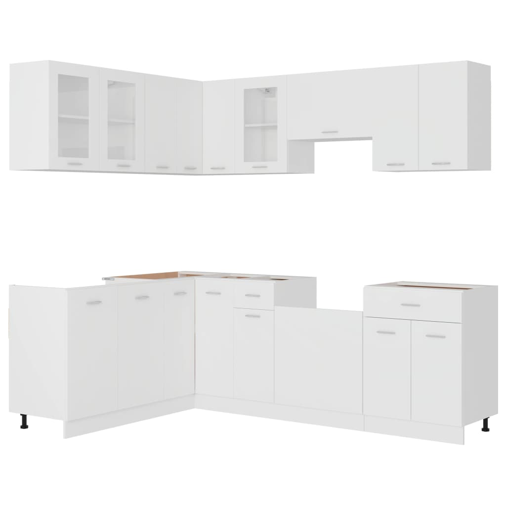 vidaXL 11 pcs armário de cozinha conjunto deriv. madeira Lyon madeira velha