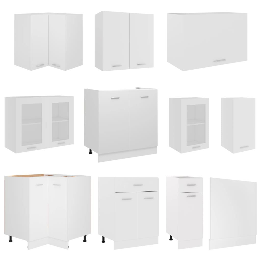 vidaXL 11 pcs armário de cozinha conjunto deriv. madeira Lyon madeira velha