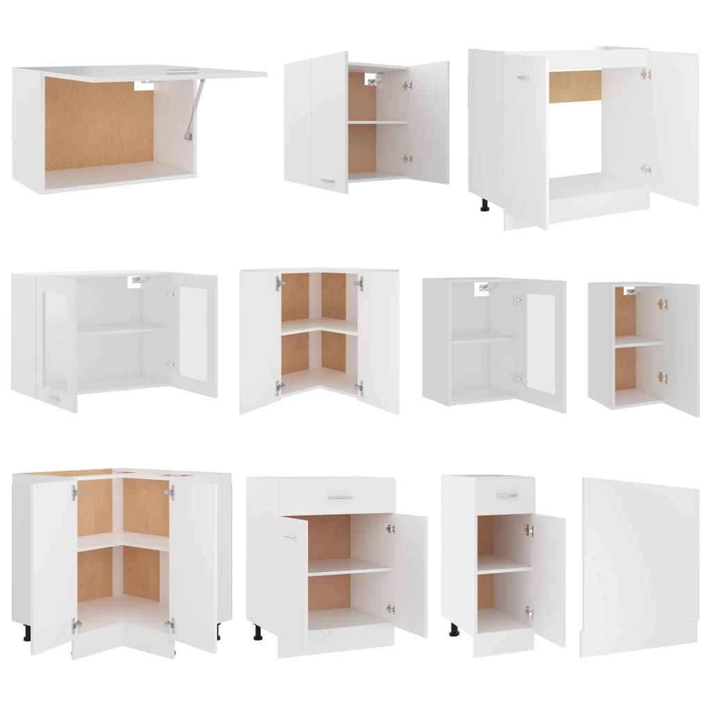 vidaXL 11 pcs armário de cozinha conjunto deriv. madeira Lyon madeira velha