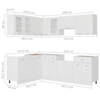 vidaXL 11 pcs armário de cozinha conjunto deriv. madeira Lyon madeira velha