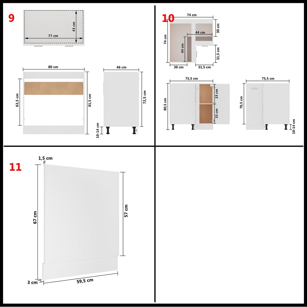vidaXL 11 pcs armário de cozinha conjunto deriv. madeira Lyon madeira velha