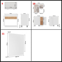 vidaXL 11 pcs armário de cozinha conjunto deriv. madeira Lyon madeira velha