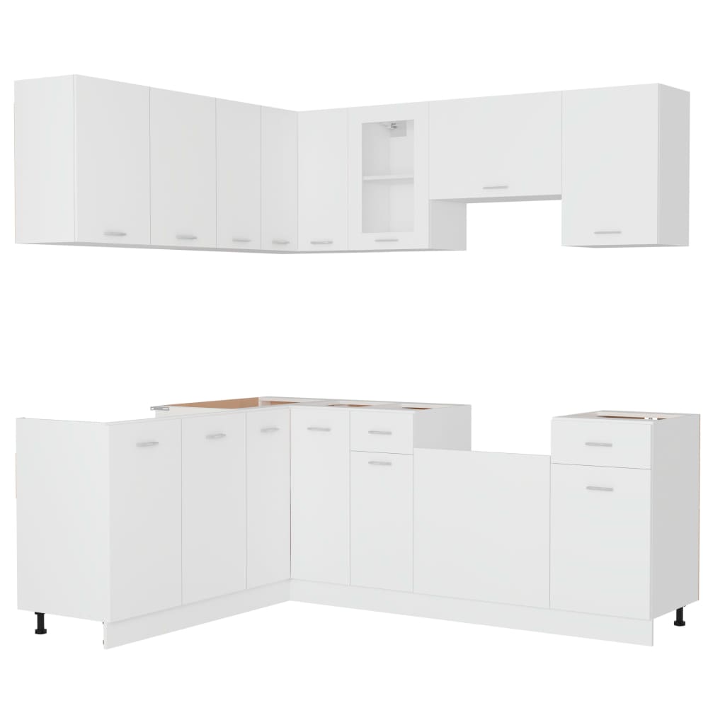 vidaXL 11 pcs armário de cozinha conjunto deriv. madeira Lyon madeira velha