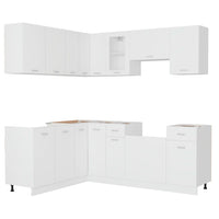vidaXL 11 pcs armário de cozinha conjunto deriv. madeira Lyon madeira velha