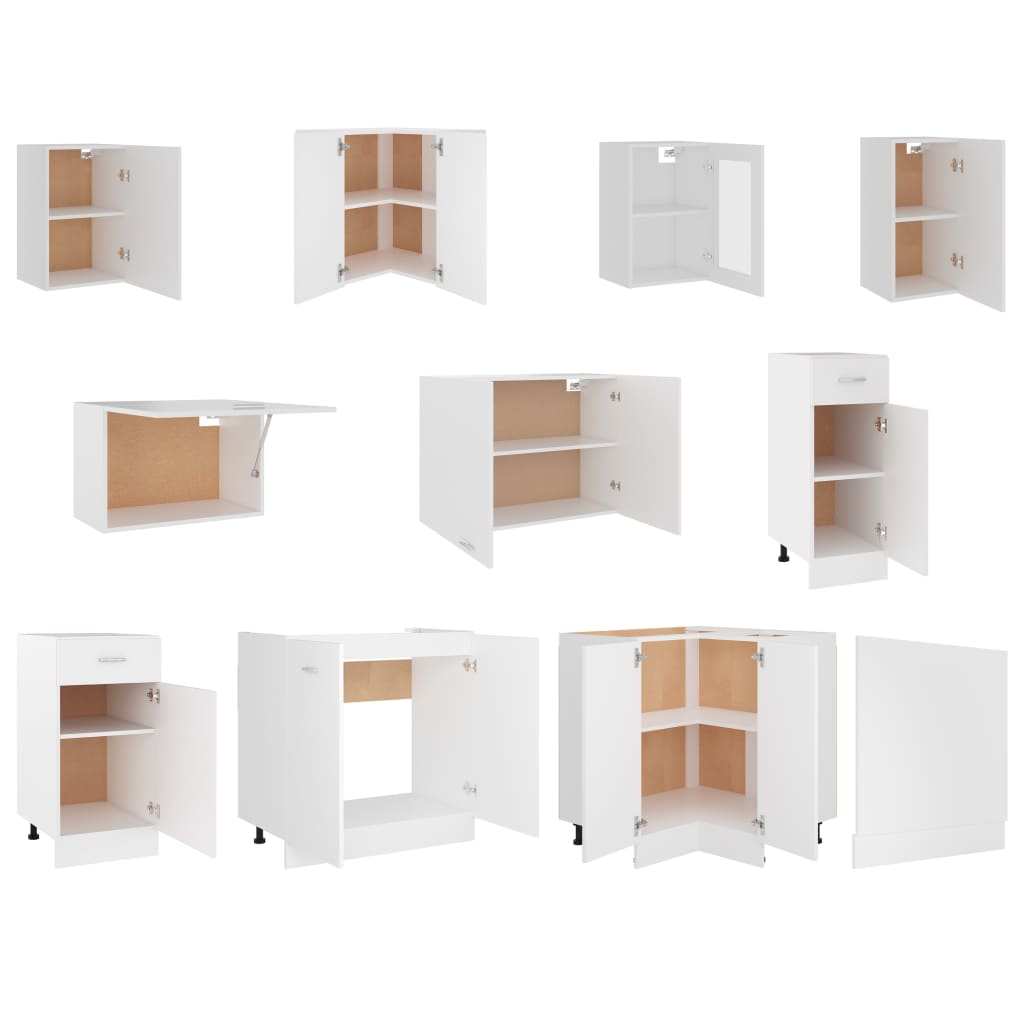 vidaXL 11 pcs armário de cozinha conjunto deriv. madeira Lyon madeira velha