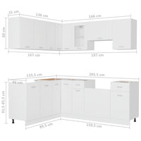 vidaXL 11 pcs armário de cozinha conjunto deriv. madeira Lyon madeira velha