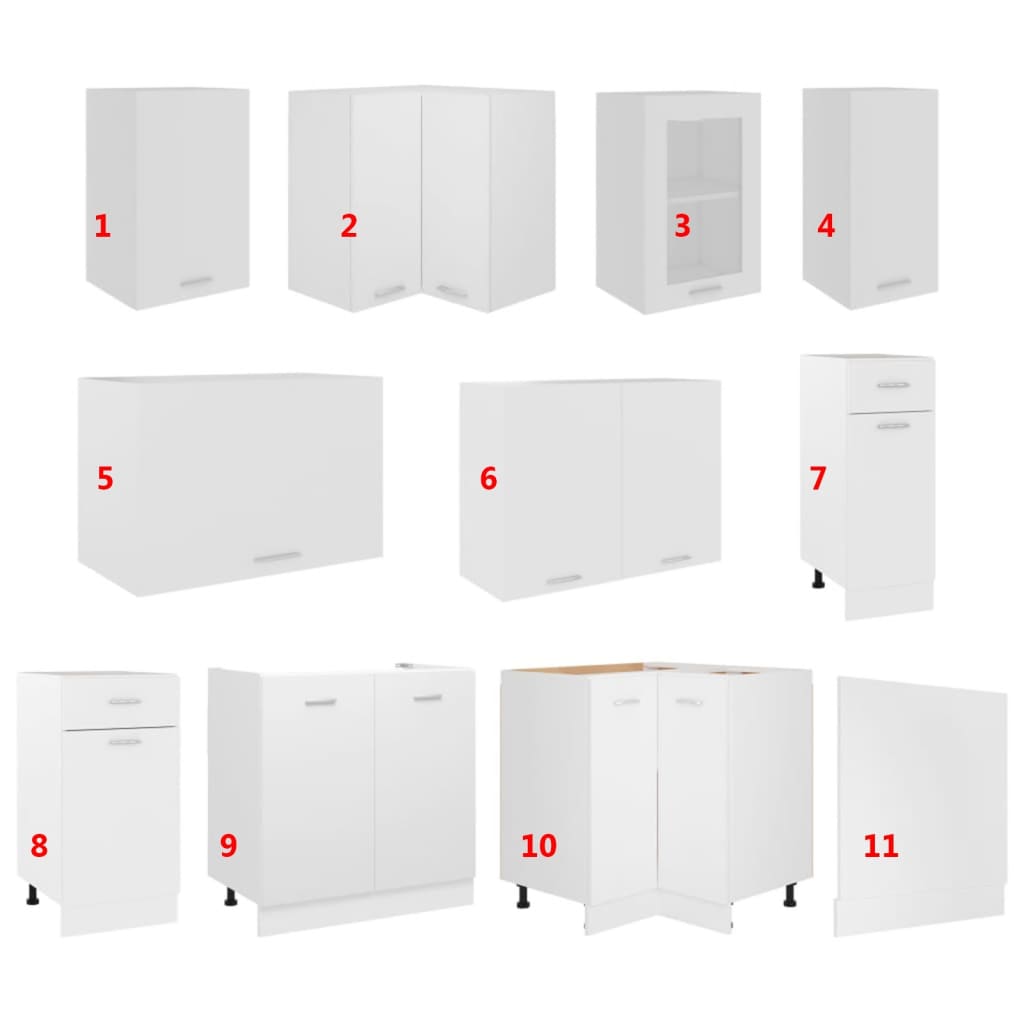 vidaXL 11 pcs armário de cozinha conjunto deriv. madeira Lyon madeira velha