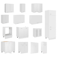 vidaXL 14 pcs conjunto armários de cozinha derivados de madeira Lyon branco