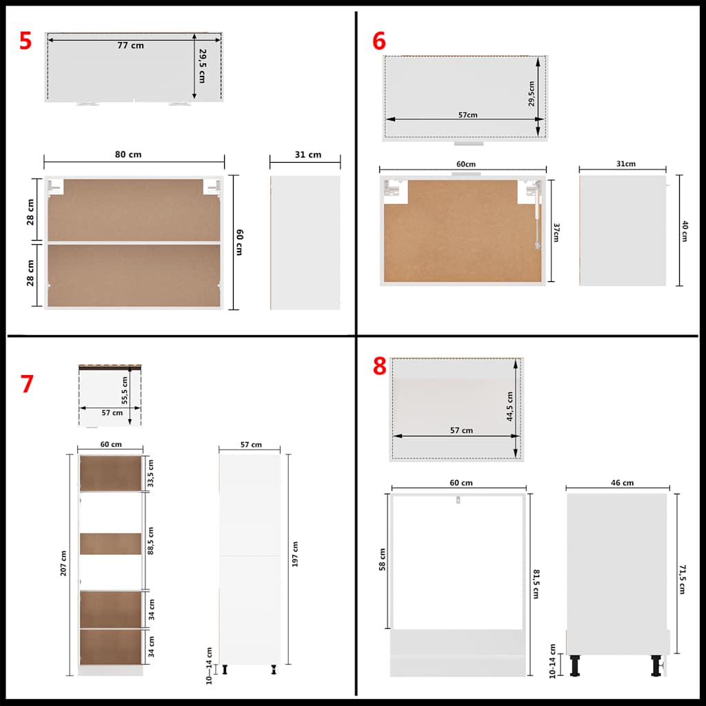 vidaXL 14 pcs conjunto armários de cozinha derivados de madeira Lyon branco