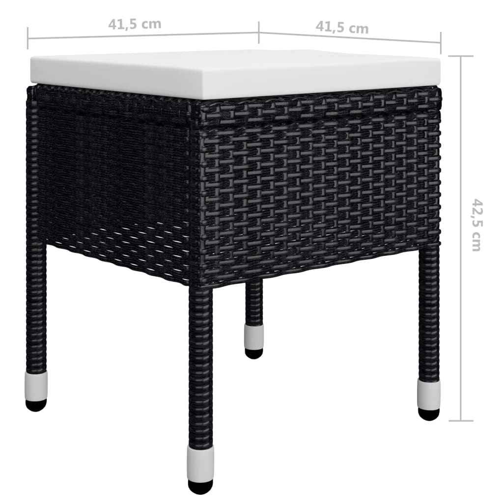 vidaXL 5 pcs conjunto de jantar para jardim preto