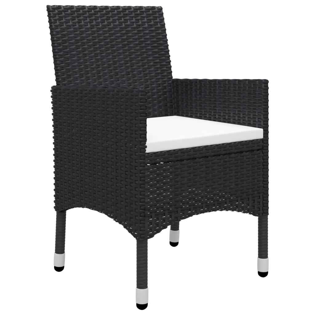 vidaXL 5 pcs conjunto de jantar para jardim preto
