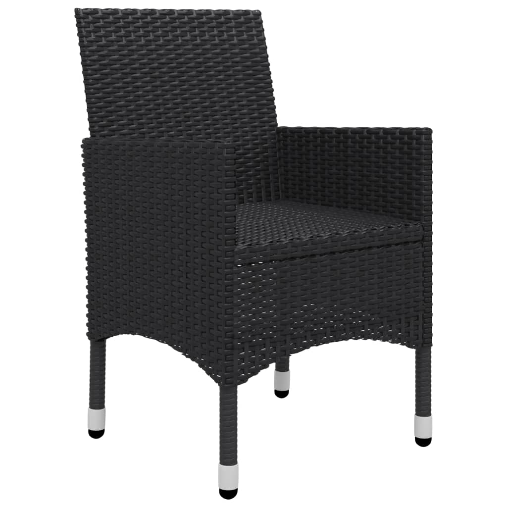 vidaXL 5 pcs conjunto de jantar para jardim preto