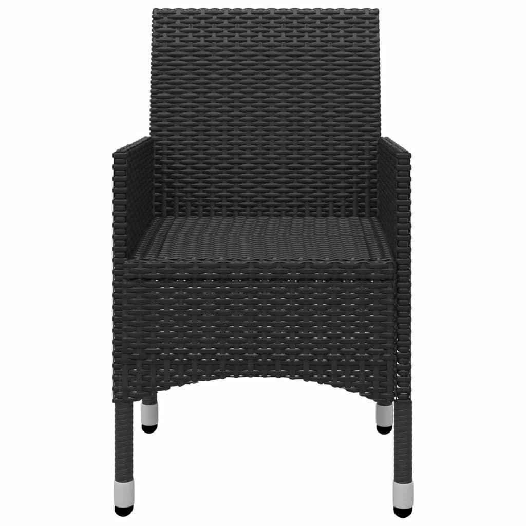 vidaXL 5 pcs conjunto de jantar para jardim preto