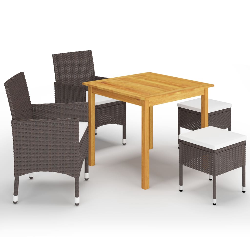 vidaXL 5 pcs conjunto de jantar para jardim preto