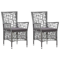 vidaXL 3 pcs conjunto de jantar para jardim cinzento