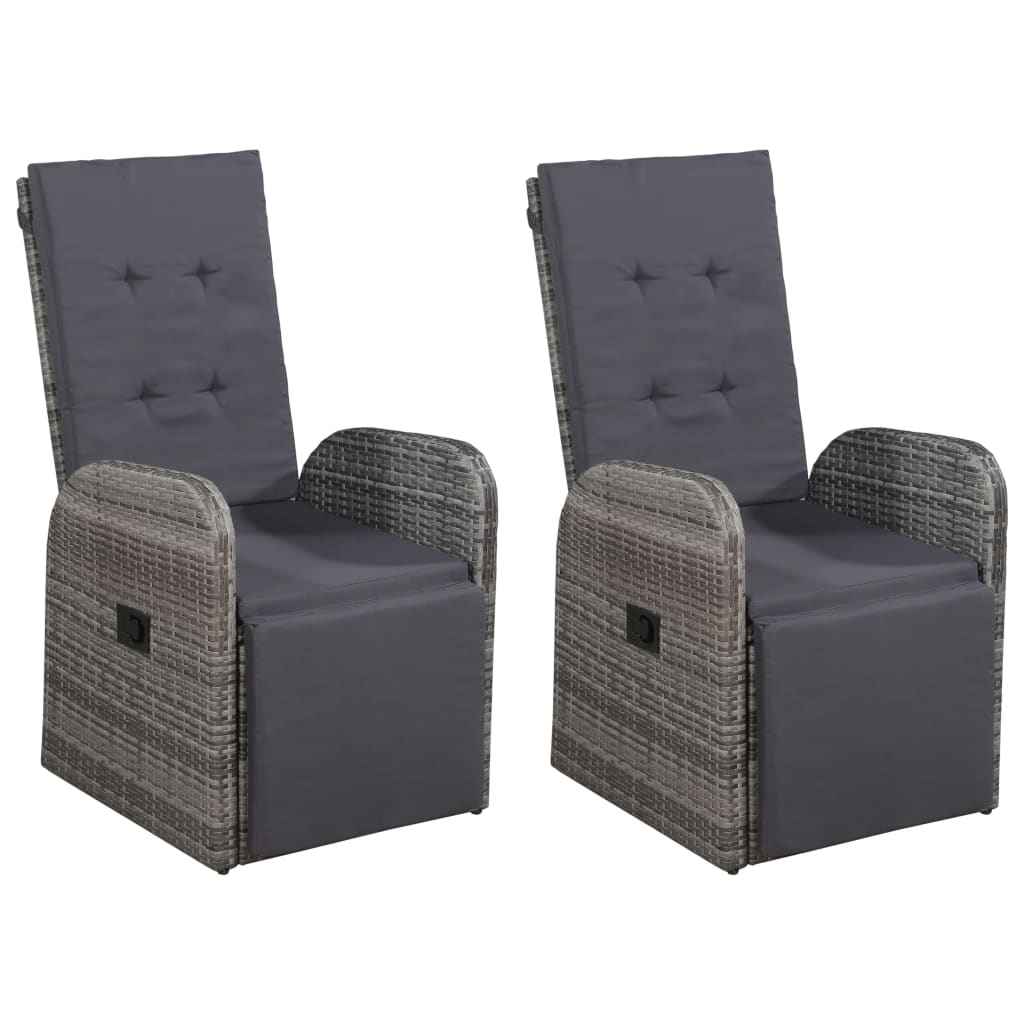 vidaXL 5 pcs conjunto de jantar para jardim cinzento