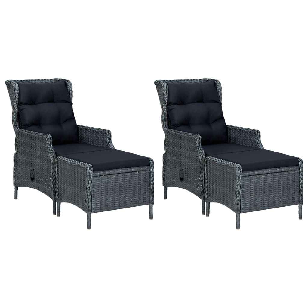 vidaXL 5 pcs conjunto de jantar para jardim cinzento-escuro