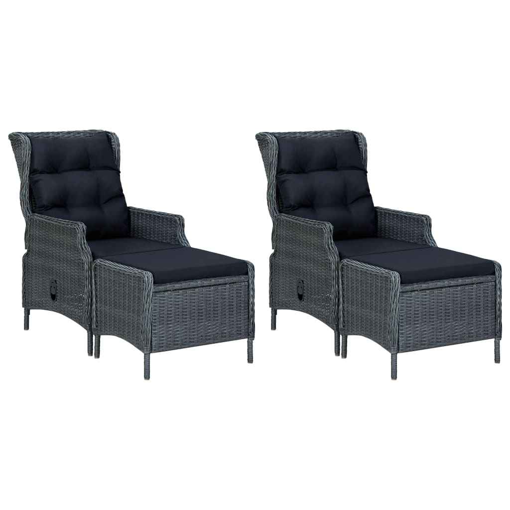 vidaXL 7 pcs conjunto de jantar para jardim cinzento-escuro