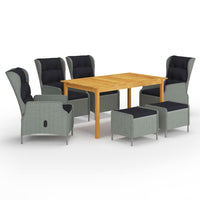 vidaXL 7 pcs conjunto de jantar para jardim cinzento-escuro