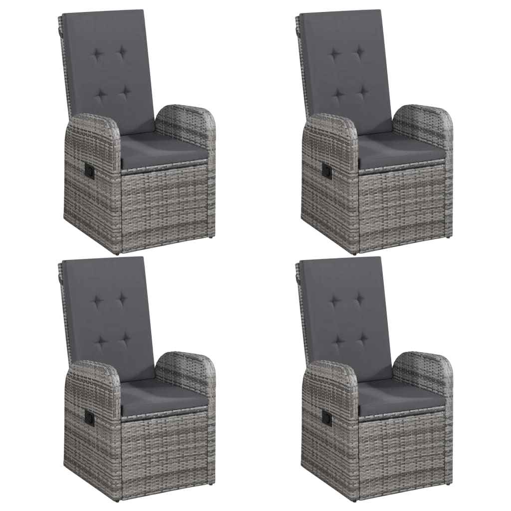 vidaXL 7 pcs conjunto de jantar para jardim cinzento