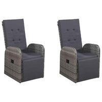 vidaXL 7 pcs conjunto de jantar para jardim cinzento