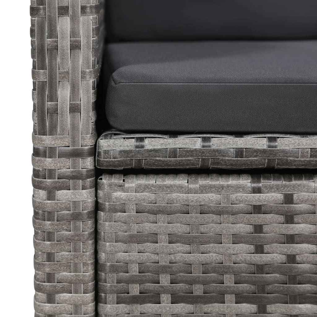 vidaXL 7 pcs conjunto de jantar para jardim cinzento