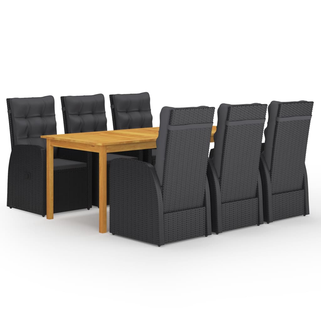 vidaXL 7 pcs conjunto de jantar para jardim cinzento