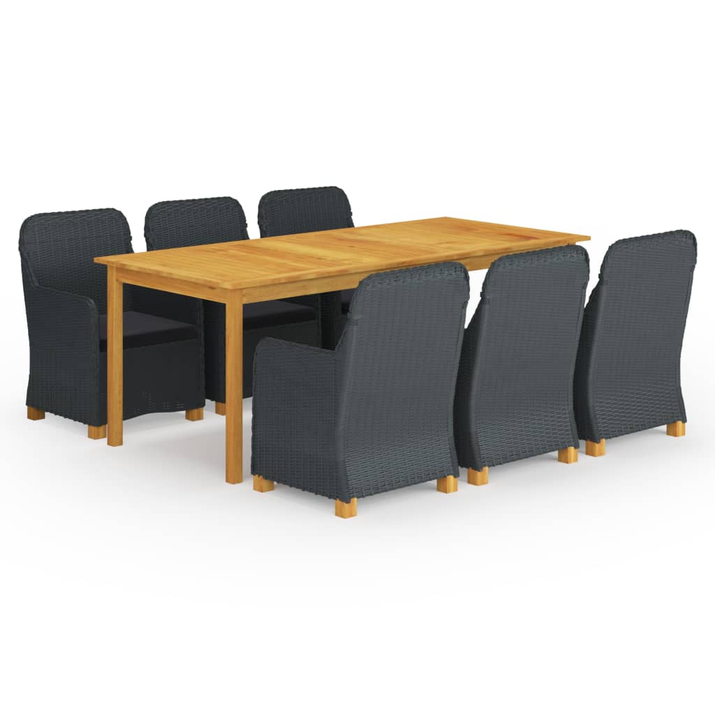 vidaXL 7 pcs conjunto de jantar para jardim cinzento-escuro