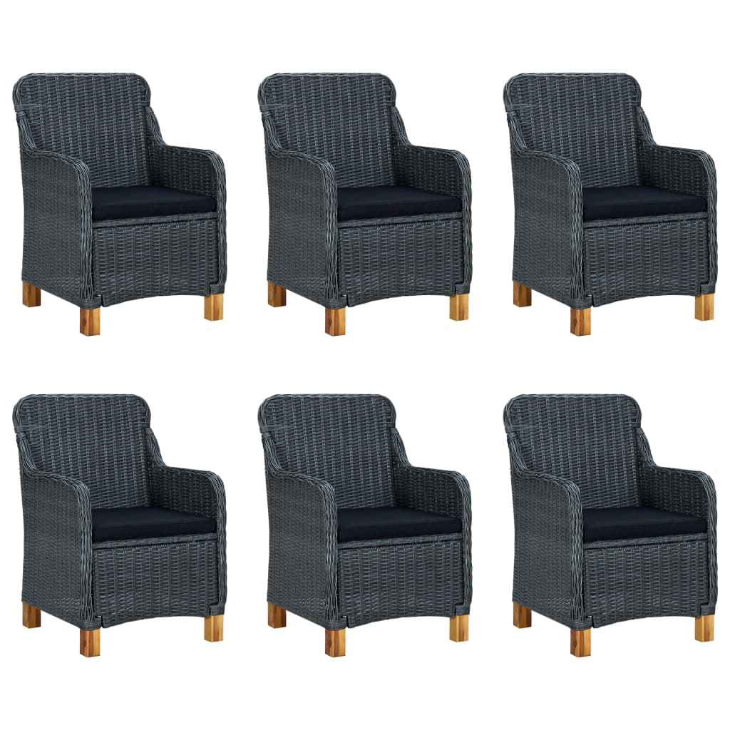 vidaXL 7 pcs conjunto de jantar para jardim cinzento-escuro