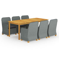 vidaXL 7 pcs conjunto de jantar para jardim cinzento-escuro