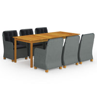 vidaXL 7 pcs conjunto de jantar para jardim cinzento-escuro