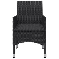 vidaXL 3 pcs conjunto de jantar para jardim preto