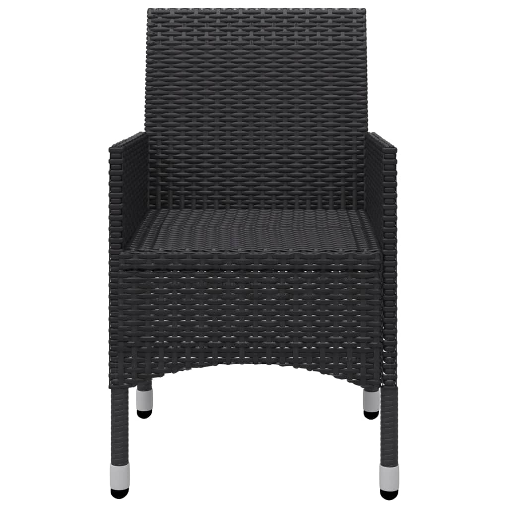 vidaXL 3 pcs conjunto de jantar para jardim preto