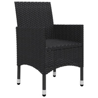 vidaXL 3 pcs conjunto de jantar para jardim preto