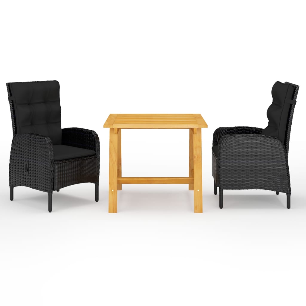 vidaXL 3 pcs conjunto de jantar para jardim cinzento