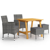 vidaXL 5 pcs conjunto de jantar para jardim preto